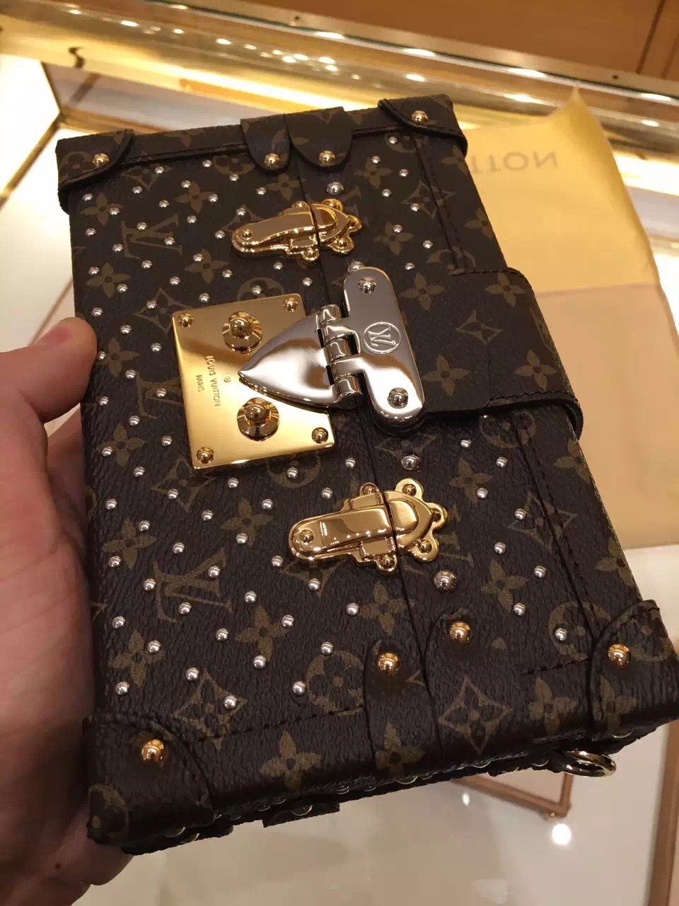 Real Louis Vuitton Studded Monogram Malle Bag M42527